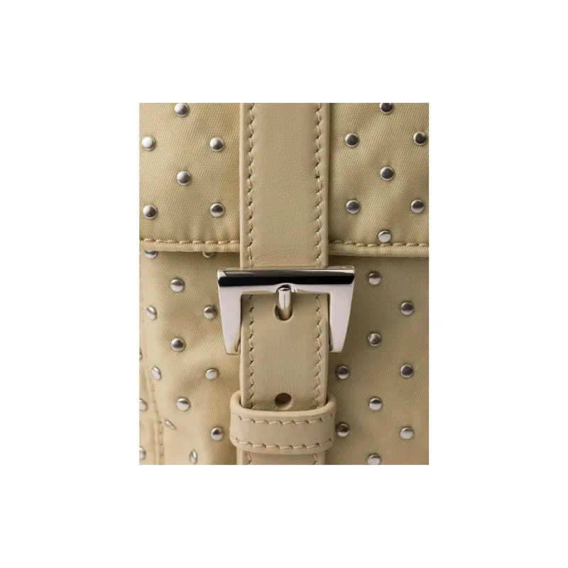 PRADA Reclycle Polyamide Shoulder Bag Women's Desert Yellow-4