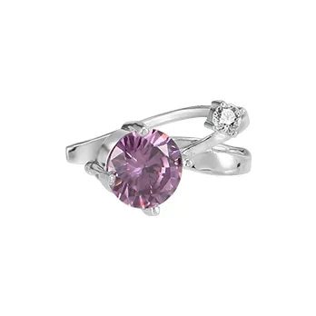 Peach Tea Zircon Clip On Earrings Women's-2