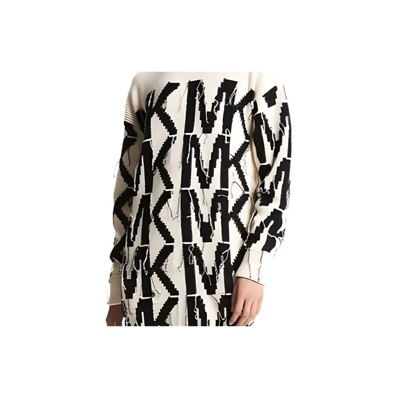 MICHAEL KORS Long Sleeved Dresses Women's Black White-2
