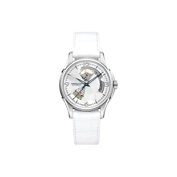 HAMILTON Jazz Series Automatic Mechanical Movement Unisex Watch 42mm White Dial Stainless Steel Case Leather Strap
