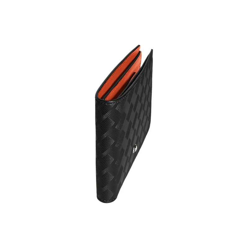 MONTBLANC Full Grain Cow Leather Wallet Men's Classic Black & Gold Orange Red-2