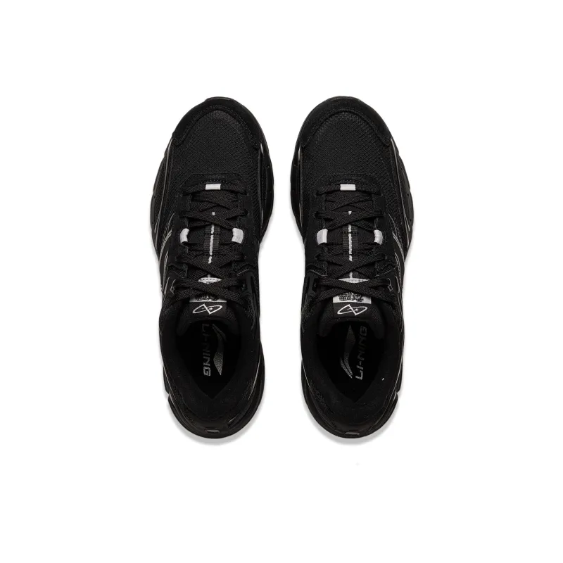 LiNing Slip-Resistant Cushioning Low-Top Chunky Sneakers Men's Black-3