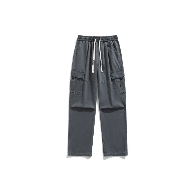 P8H9 Casual Pants Unisex Stone Gray-2