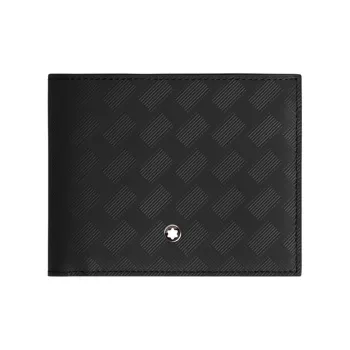 MONTBLANC Full Grain Cow Leather Wallet Men's Classic Black & Gold Orange Red