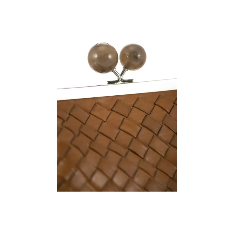 WEEKEND MaxMara Leather Handheld Shoulder Bag Medium Size Women's Brown-4