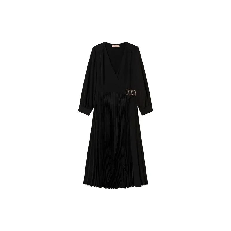 Twinset Pleated Crepe Midi Dress-2