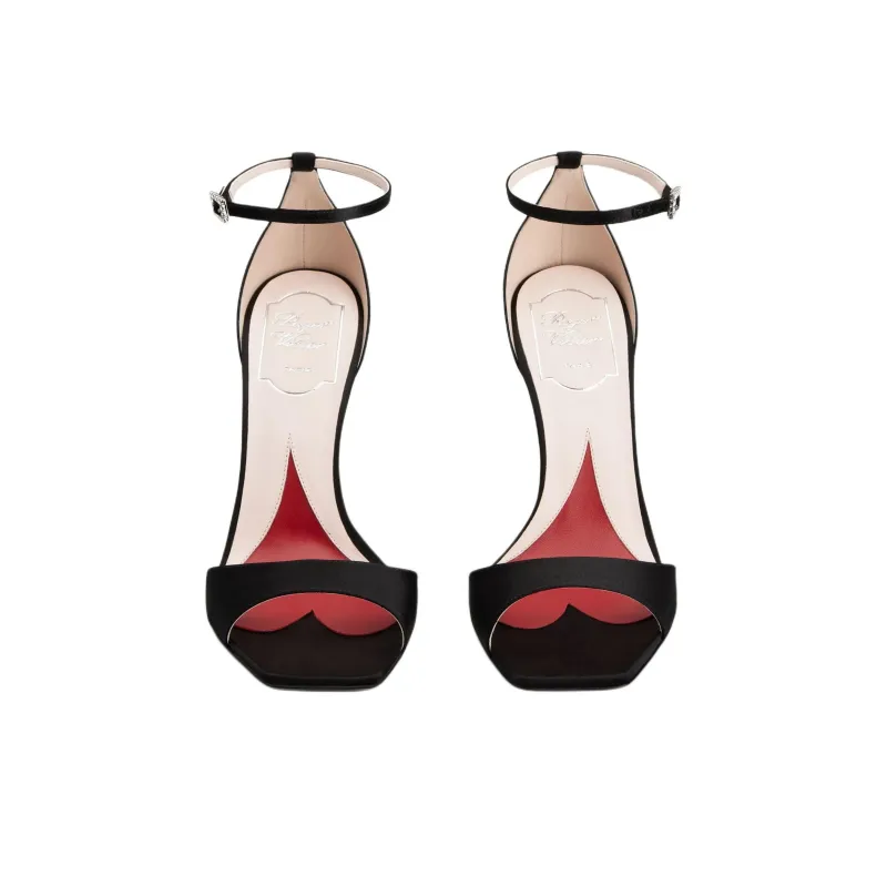 Roger Vivier Embellished Satin Heel Sandals Women's-4