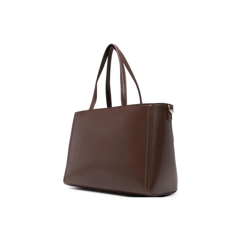 TWINSET MILANO Cow Leather Tote Bag Portable Crossbody Bag Shoulder Bag Women's Chocolate Brown-3