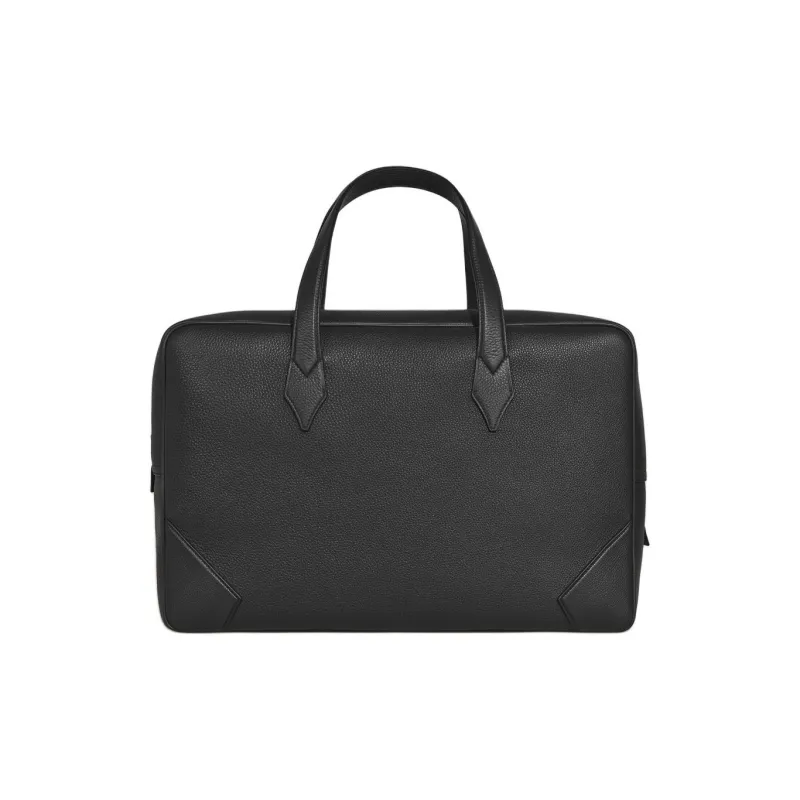 MONTBLANC Full Grain Cow Leather Handbag Travel Bag Women's Black-2