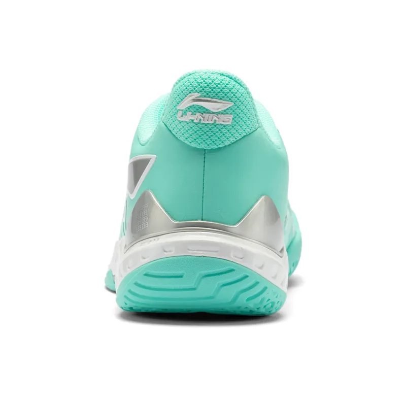 LiNing Anti Slip And Wear Resistant Coverage Low Top Badminton Shoes Unisex Fluorescent Ice Blue-4