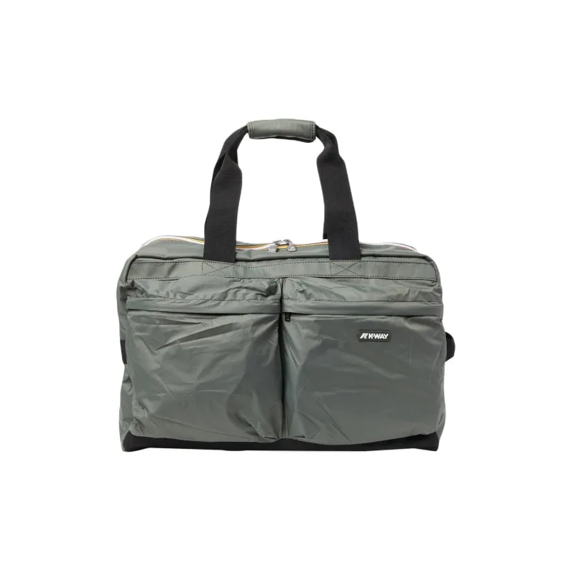 K WAY Nylon Travel Bag Unisex Green Black-0