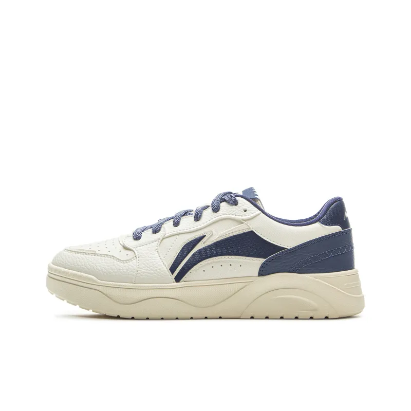 LiNing Anti Slip Wear Resistant Low Top Skateboard Shoes Men's White Blue-0