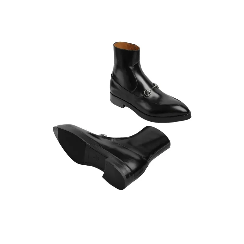 GUCCI Ankle Boots 3.4cm Men's Black-6