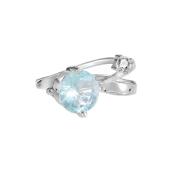 Peach Tea Zircon Clip On Earrings Women's-3