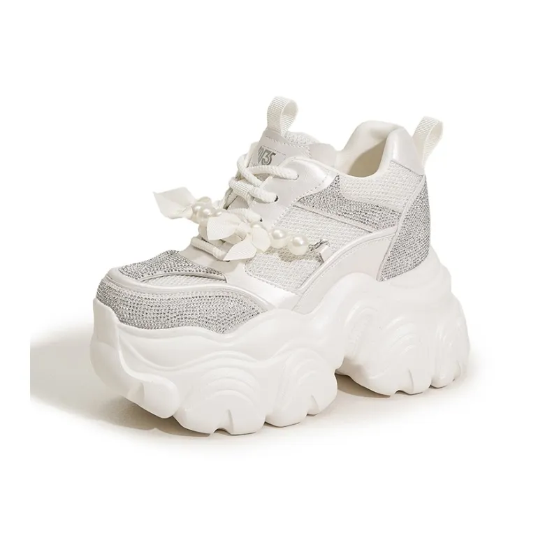 Milan Love Song Cushioned Anti Slip Wear Resistant Lightweight Height Increasing Low Top Chunky Sneakers Women's-3
