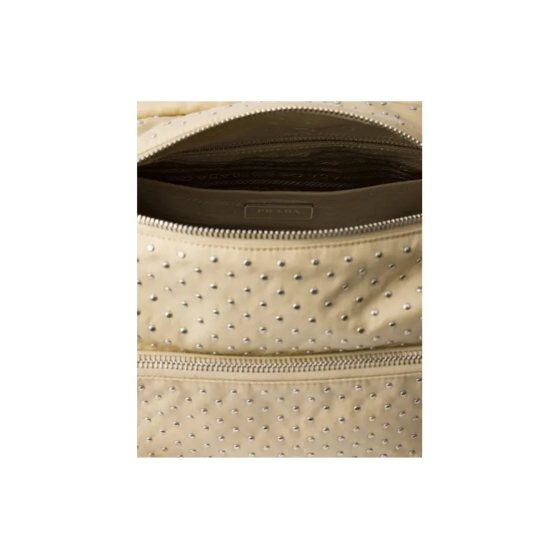 PRADA Reclycle Polyamide Shoulder Bag Women's Desert Yellow-5