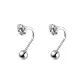 999 Fine Silver Zircon Stud Earrings, 1 Pair[4mm]eh-2595.ebA