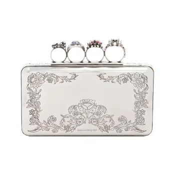 Alexander McQueen Metal Clutch Women's Silver