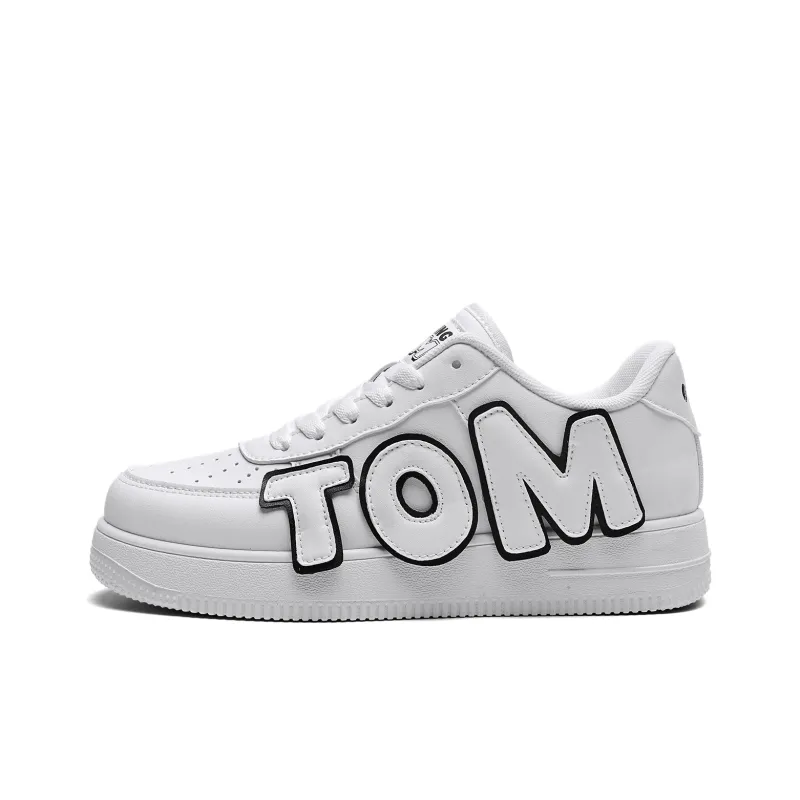 TALKING TOM Low-Top Skateboard Shoes Unisex White-3