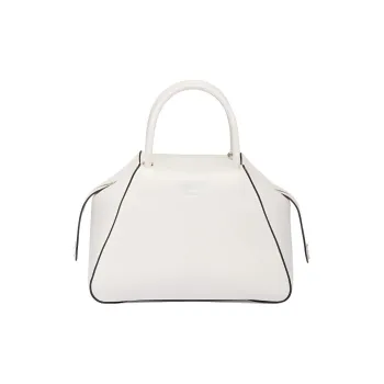 PRADA Leather Shoulder Bag Crossbody Bag Handbag Small Size Women's White