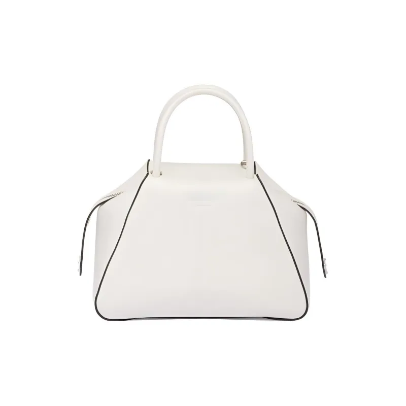 PRADA Leather Shoulder Bag Crossbody Bag Handbag Small Size Women's White-0