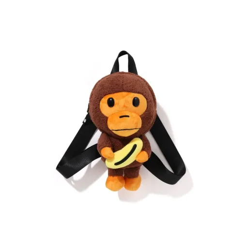 A BATHING APE Polyester Backpack Kids' Coffee