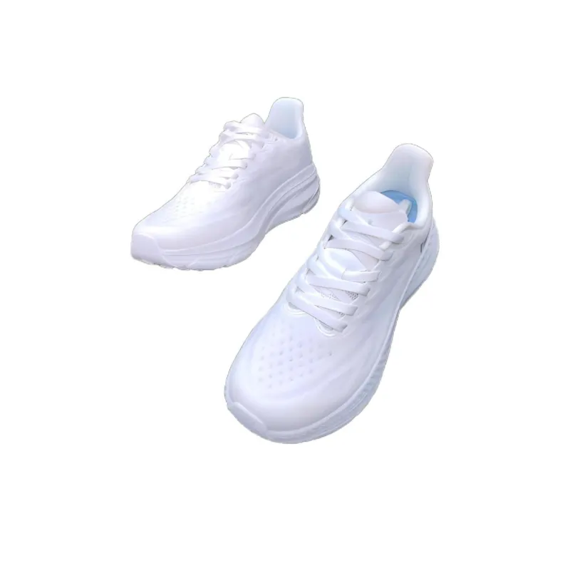 HIWALK Cushioning Anti Slip Wear Resistant Breathable Lightweight Rebound Low Top Running Shoes Women's White-3