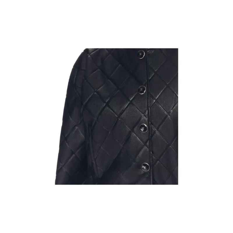 CHANEL 25P Spring Summer Preview Collection Leather Jacket Women's Black-2
