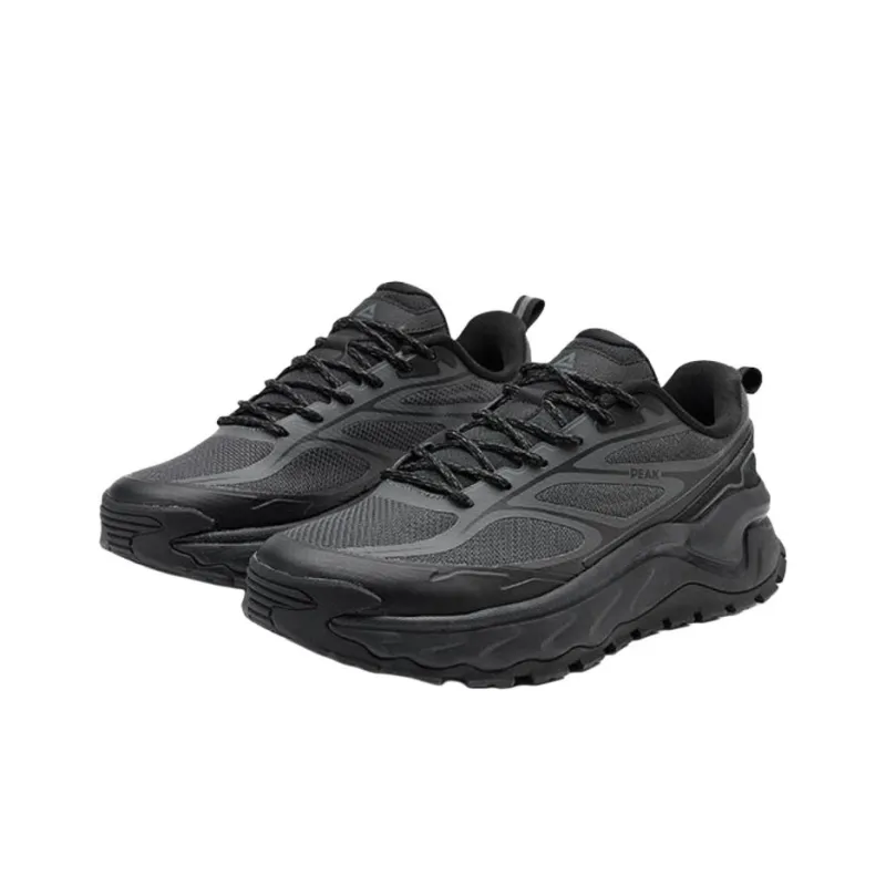PEAK Cushioning Slip Resistant And Abrasion Resistant Low Top Outdoor Shoes Unisex Gray Black-2