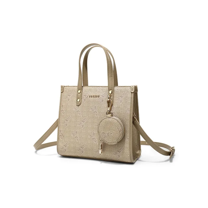 CLEVER& KETCH PU Tote Shoulder Bag Crossbody Bag Handbag Regular Women's Ecru/Brown-8