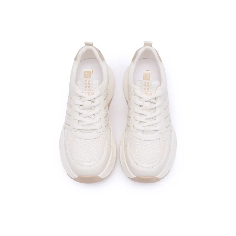 Ritai Abrasion Resistant Low Top Casual Shoes Women's Beige Apricot-2