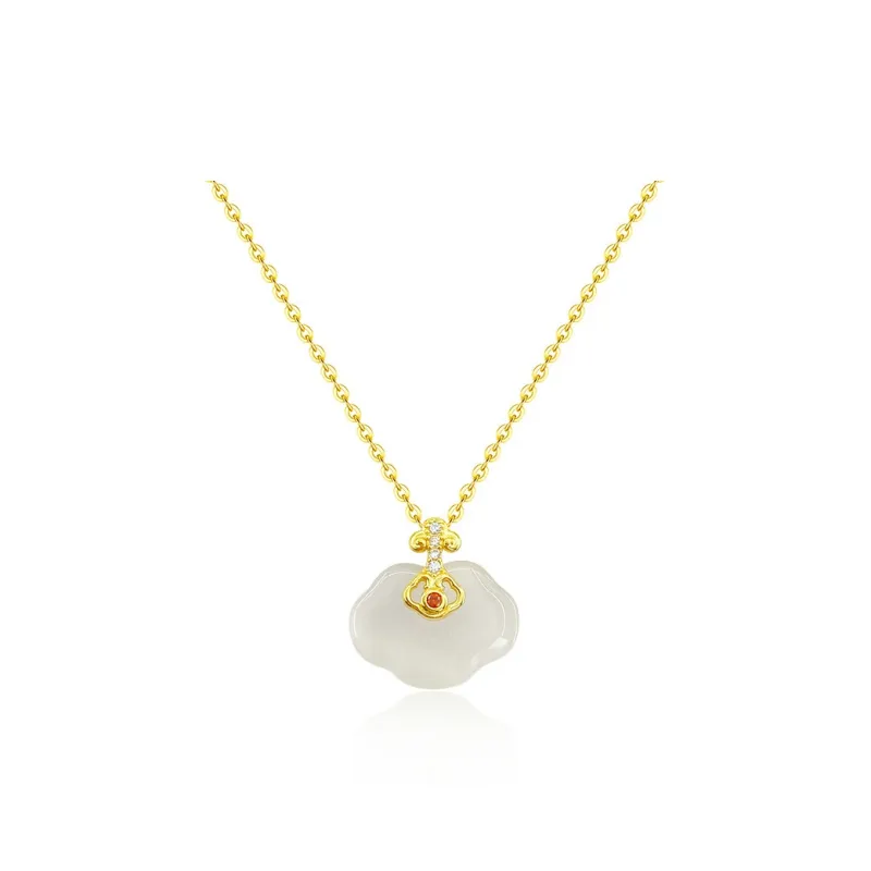 Strange Snow Chalcedony Necklaces Unisex-0