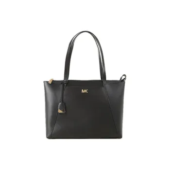 MICHAEL KORS Maddie Leather Totes Handbag Shoulder Bag Large Size Women's Black