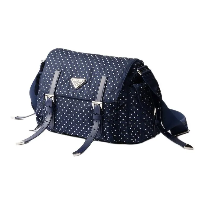 PRADA Reclycle Polyamide Shoulder Bag Unisex Dark Blue-1