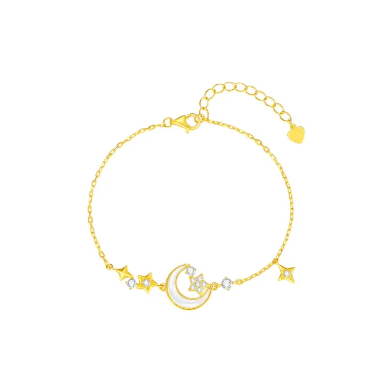 CHOW TAI SENG S925 Silver Shell With Zircon Bracelets Women's-1