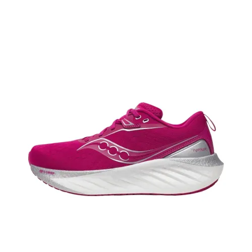Saucony TRIUMPH 22 Slip Resistant Low Top Running Shoes Women's Magenta