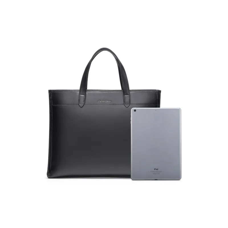 Chrisdien Deny Cow Leather Briefcase Regular Men's Black-3