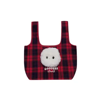 GOOD BAI Cotton And Polyester Blend Shopping Bags Women's Red Plaid