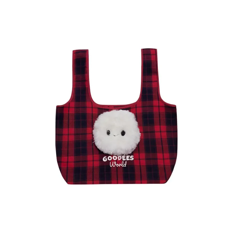 GOOD BAI Cotton And Polyester Blend Shopping Bags Women's Red Plaid-0