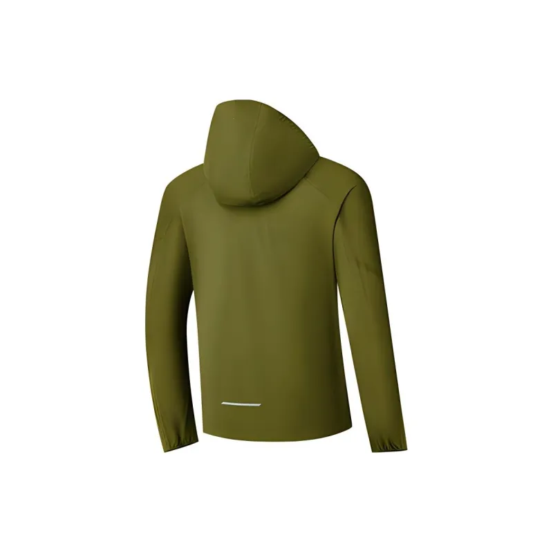 QIAODAN Abrasion-Resistant Breathable Quick-Dry Water-Resistant Windproof Windbreaker Jacket Men's Willow Bank Green-1