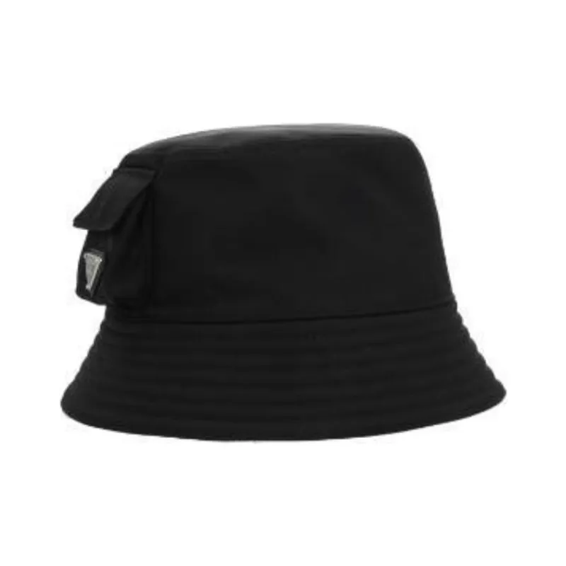 PRADA Polyamide, Metal Bucket Hats Men's Black-1