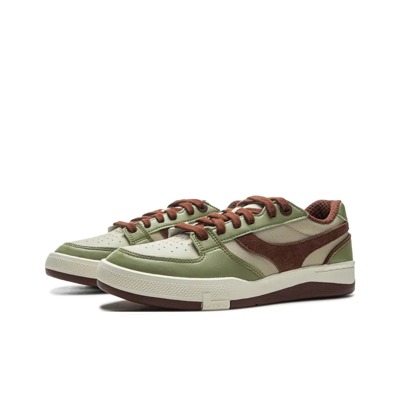 LiNing Slip-Resistant Cushioning Low-Top Skateboard Shoes Men's Greenish-brown-2