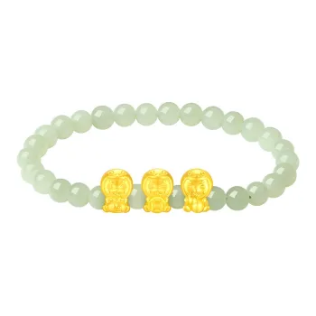ALLOVE Hetian Jade Bracelets Pale Greenish White Jade Women's