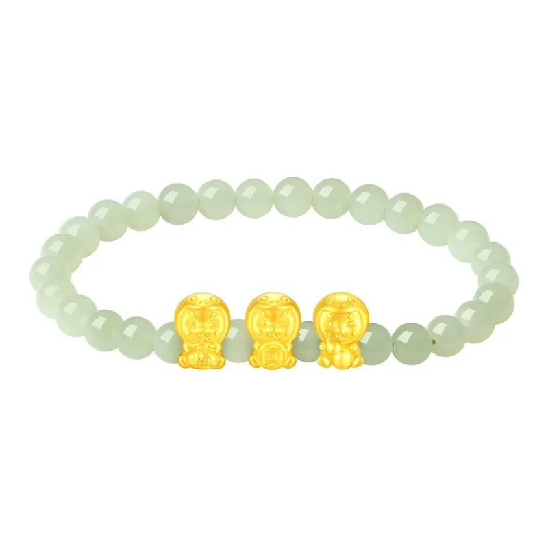 ALLOVE Hetian Jade Bracelets Pale Greenish White Jade Women's-0