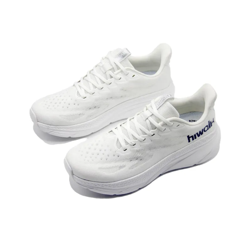HIWALK Cushioning Anti Slip Wear Resistant Breathable Lightweight Rebound Low Top Running Shoes Women's White-1