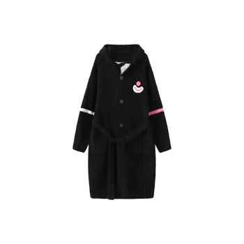 WILD ROOMS Fall And Winter Pajama Robe Women's Black Mold