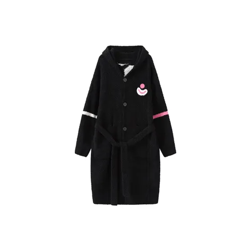WILD ROOMS Fall And Winter Pajama Robe Women's Black Mold