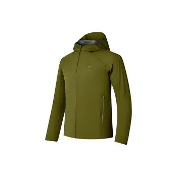 QIAODAN Abrasion Resistant Breathable Quick Dry Water Resistant Windproof Windbreaker Jacket Men's Willow Bank Green
