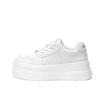 EXULL Q Height Increasing Abrasion Resistant Lightweight Slip Resistant Low Top Skateboard Shoes Women's Ecru