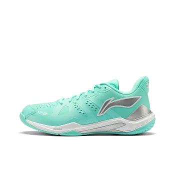 LiNing Anti Slip And Wear Resistant Coverage Low Top Badminton Shoes Unisex Fluorescent Ice Blue
